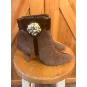 Bijou! by AJ Valenci Womens  492955 Size 7M Brown side zip boot 3”